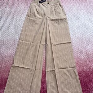 PrettyLittleThing Poplin Pinstripe Tailored Wide Leg Trousers